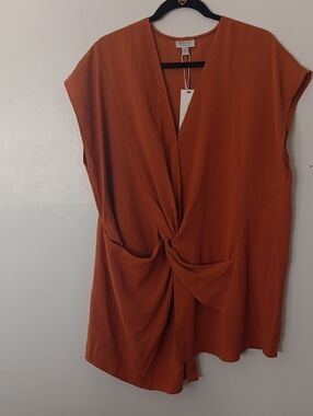 ReFinity By City Chic Top Prime Knot V Neck Sleeveless Top #3675